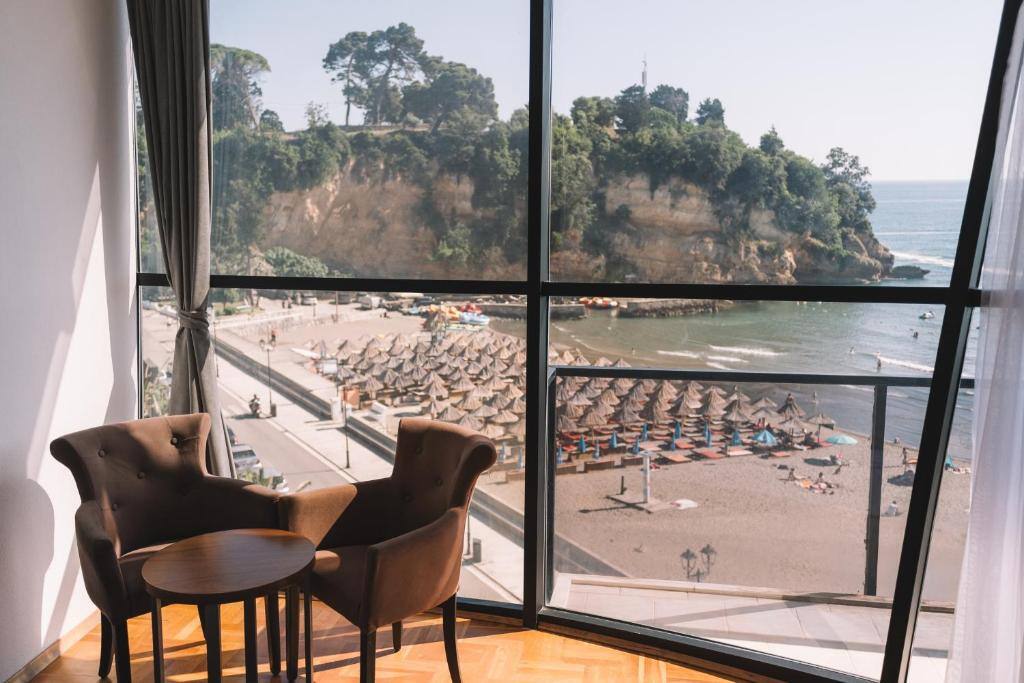 Ulcinj town beach seen from a Hotel Cruiser Luxury apartment window